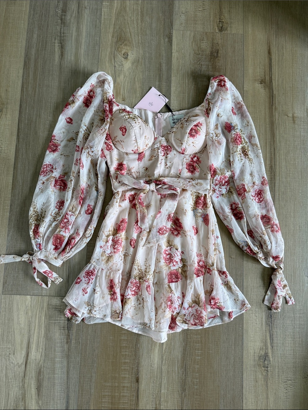 NWT Hello Molly Pink Cream Floral Mini Dress